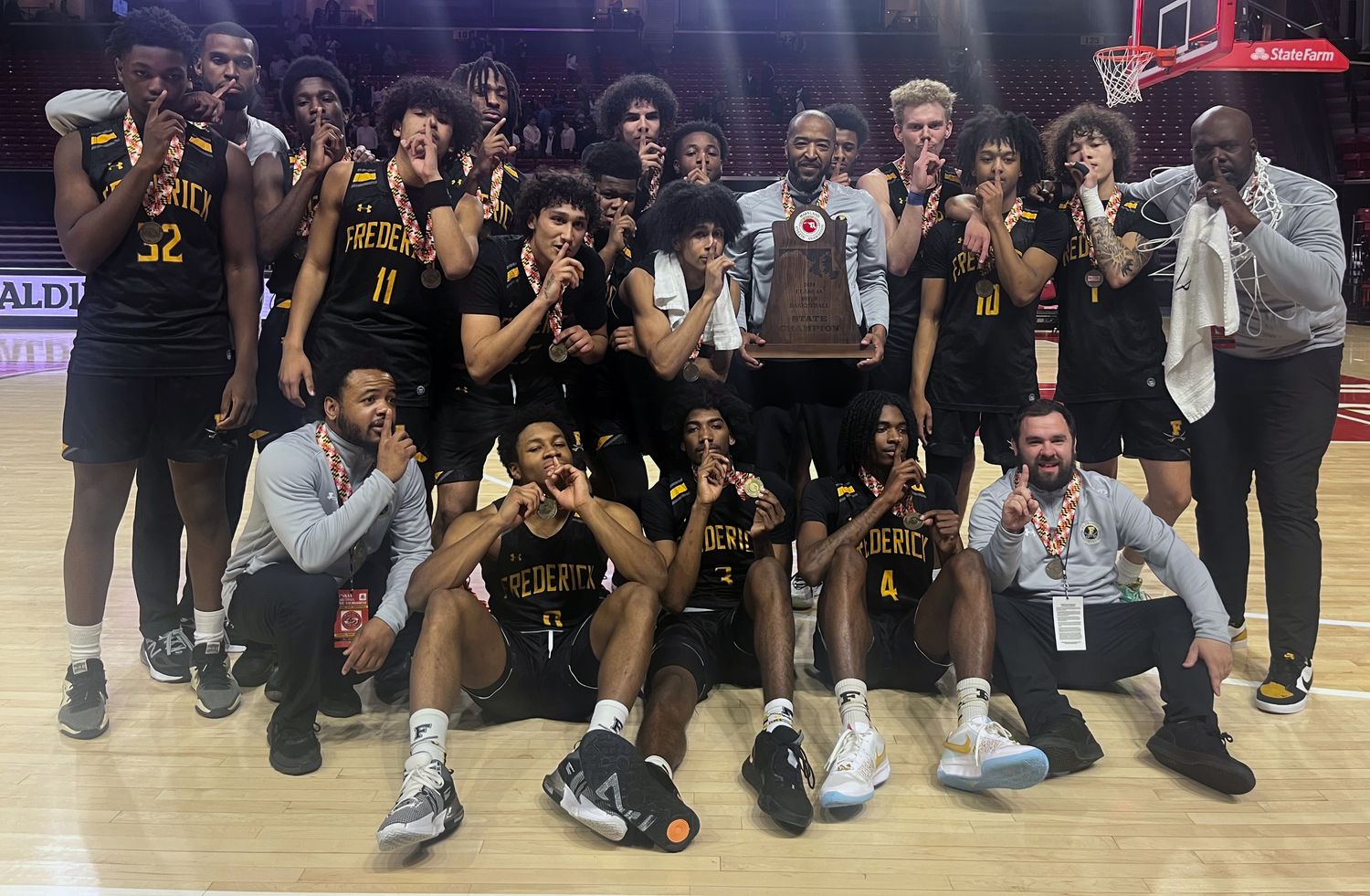 Frederick's four-decade long championship drought ended Saturday. The Cadets defeated Whitman at the University of Maryland for the Class 4A state boys basketball title.